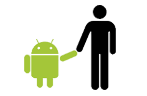 Bugdroid, o mascote oficial do Android com seu design minimalista